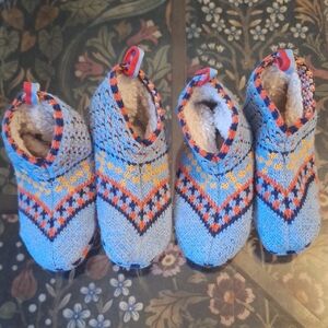 Two Pairs Toddler Bombas Knit Slippers